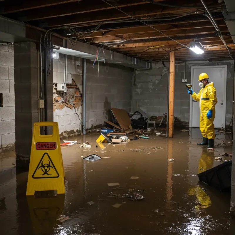 Flooded Basement Electrical Hazard in Spokane, WA Property